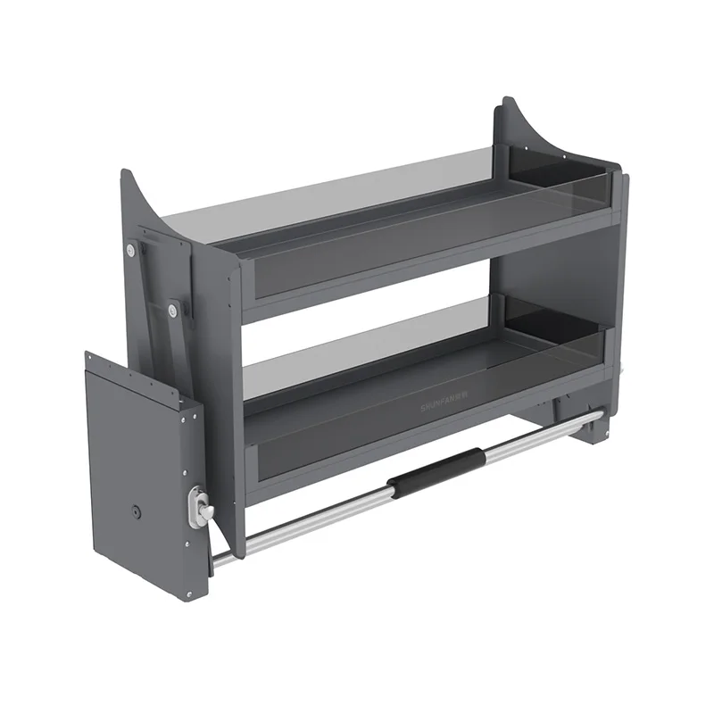 التصميم الحديث في الخزائن سحب أسفل رف توابل تخزين رافع سبائك الألومنيوم رفع سلة خزانة المطبخ للاستخدام في الفندق #5