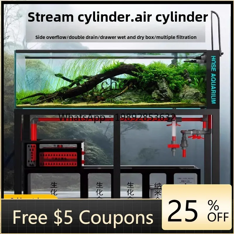 

W3-23 living room new home entry partition large and small bottom cabinet ultra-white ecological glass tank