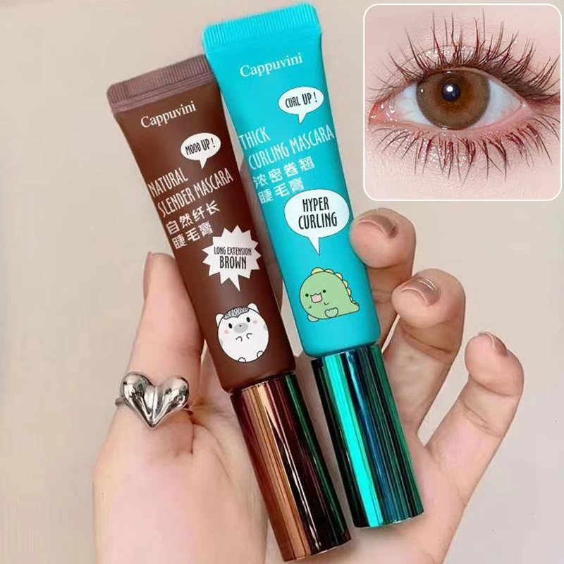Cappuvini Slimming And Volume Mascara Brown Black Mascara Set Waterproof And Long-Lasting Curl Non-smudge Eyelash Makeup Mascara