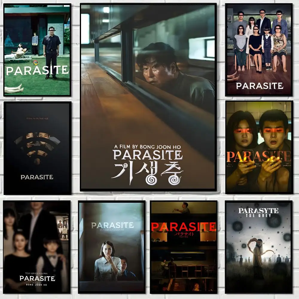 1pc Classic Film P-Parasite Poster Self-adhesive Living Room Bedroom Party Bar Decor Moisture-proof Fade-resistant
