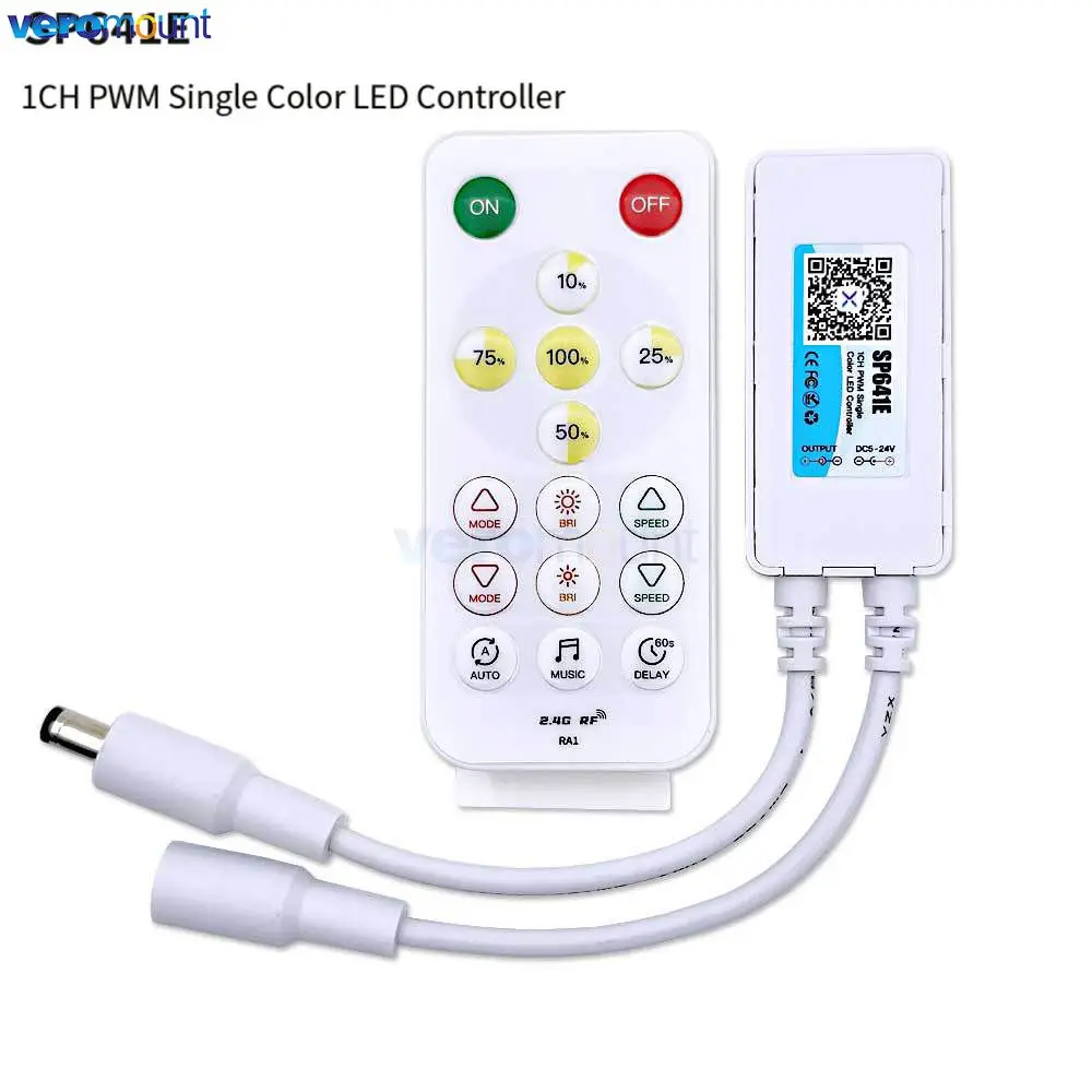 SP641E-SP645E DC5V 12V 24V PWM 2.4G RF Remote LED Controller Bluetooth Music for DIM CCT RGB RGBW RGBCCT LED Strip iOS Android