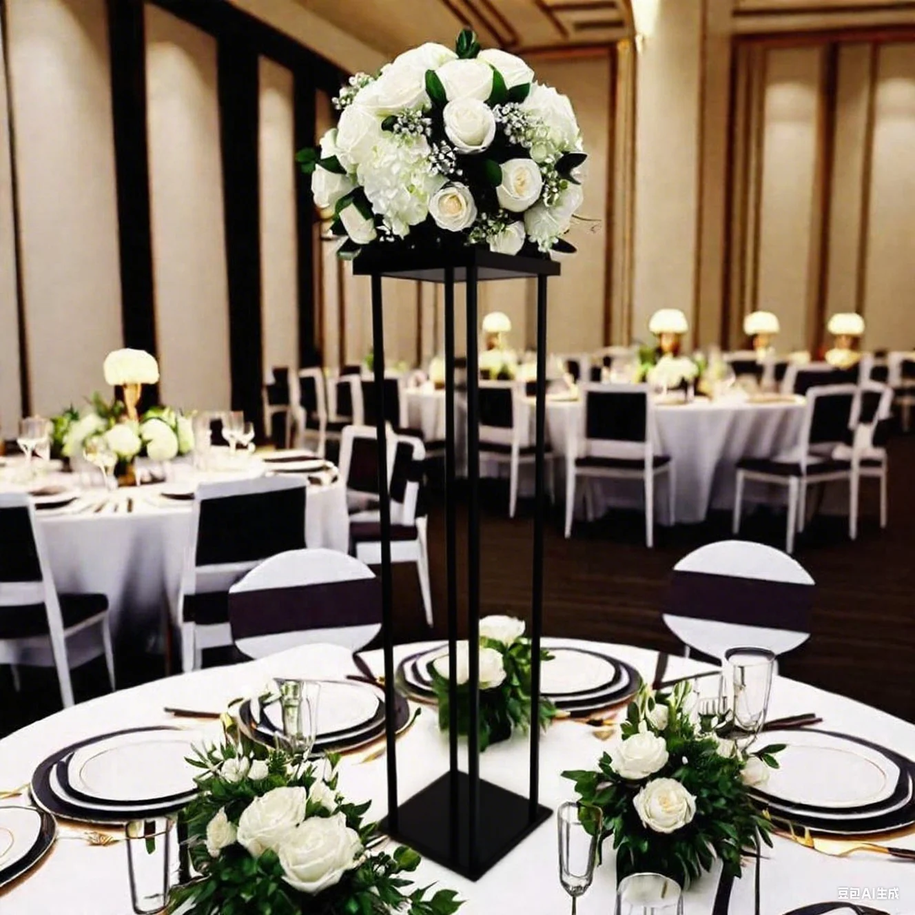 

New Black Metal Frames Centerpieces Flower Stand Wedding Centerpiece