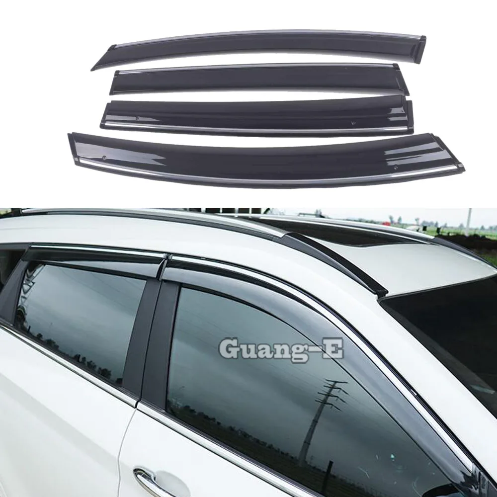 

Car Styling Cover Sticker Lamp Plastic Window Glass Wind Visor Rain/Sun Guard Vent For Peugeot 3008 2013 2014 2015 2016 2017