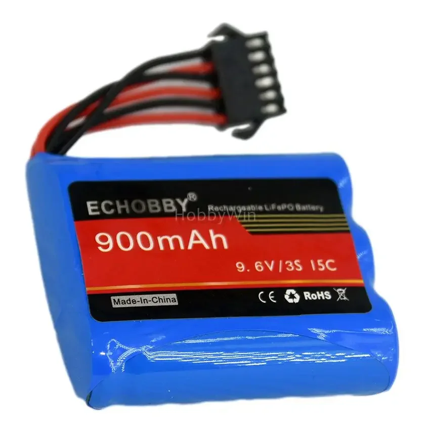 9.6V 3S 900mAh LiFe Battery SM-6P plug fit for HXJ RC Model Off-Road Truck Crawler S911 9115 9116