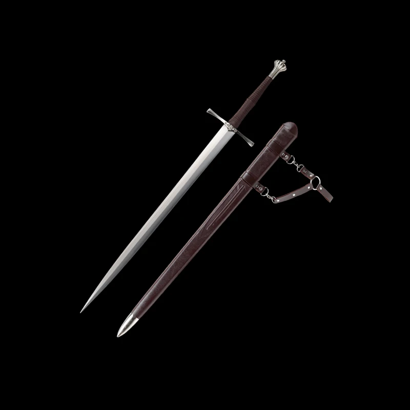Training Sword European Sword,Replica Medieval Sword,Spring Steel Blade For Battle.Double Edges,Long Sword
