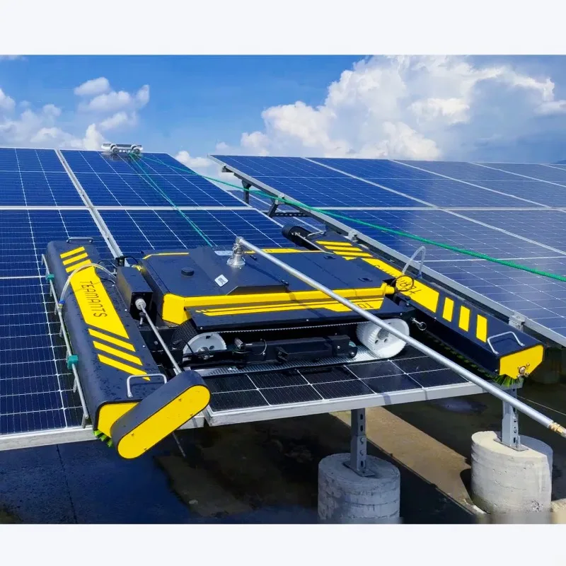 PV Solar Module Panel Cleaning  Automatic Equipment Machine Solar Panel Cleaning Brush Robot