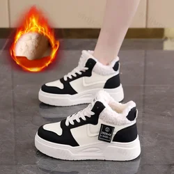 Winter Sport Boots Women's Sneakers Plus Velvet Cotton Shoes New Lace Up Platform Shoes for Women Casual High Top Sneakers