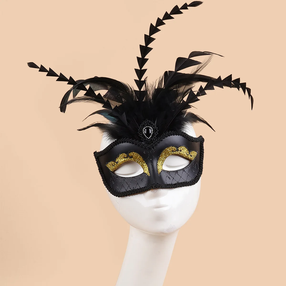 Masque pour les yeux Sexy plume eau diamant bal de mascarade vénitien Halloween fête déguisement accessoires de déguisement dame masque facial