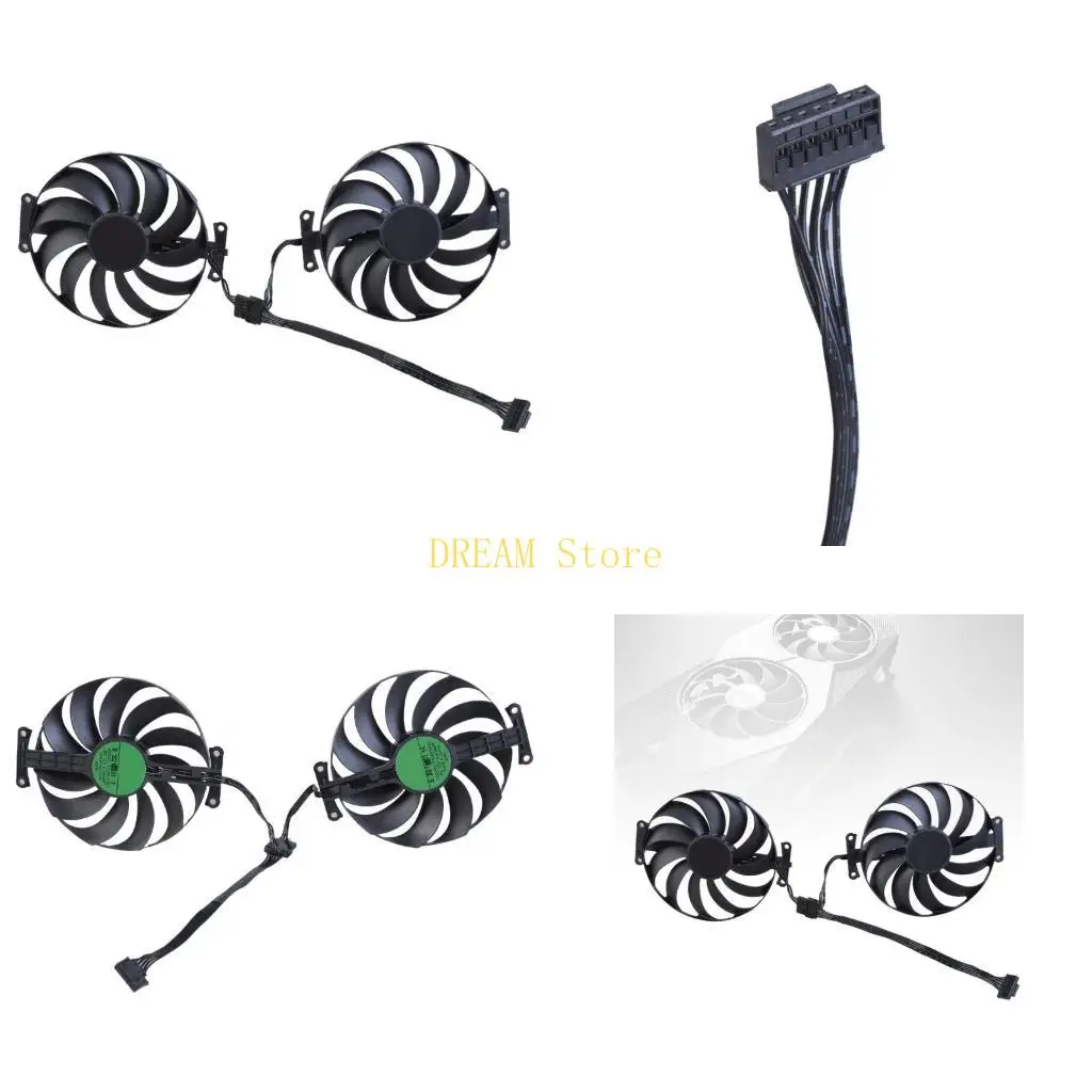

2 шт. T129215SU 95 мм 7-контактный вентилятор для видеокарты, простая установка, замена для управления видеокартой RTX3070,