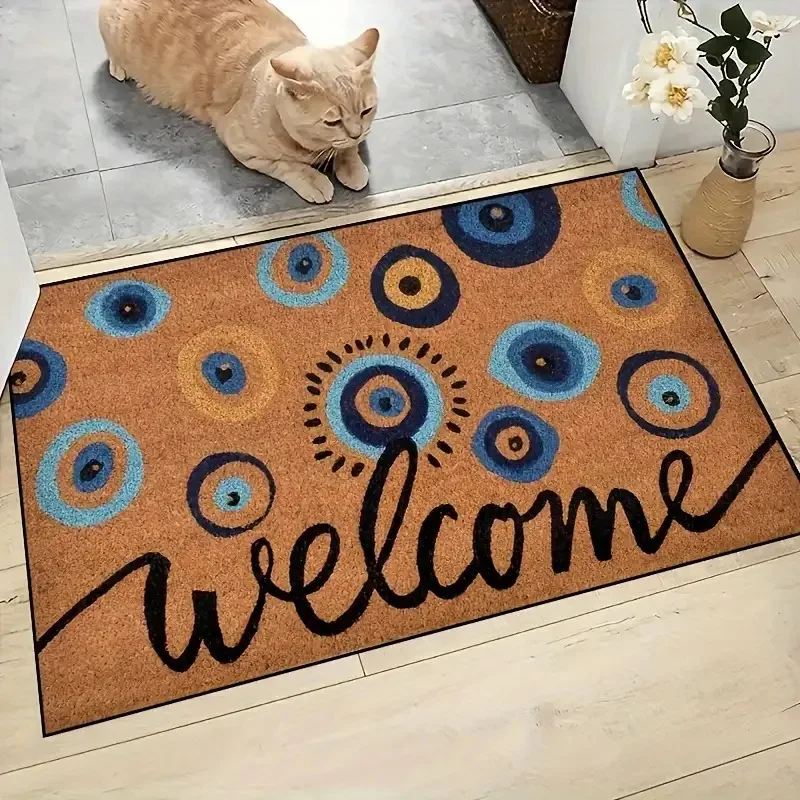 Alfombra de Entrada Marrón Coco, Alfombra Antideslizante para Pasillo, Alfombra para Sala de Estar a Prueba de Polvo y Fácil de Limpiar, Alfombra de Cocina, Alfombra de Bienvenida