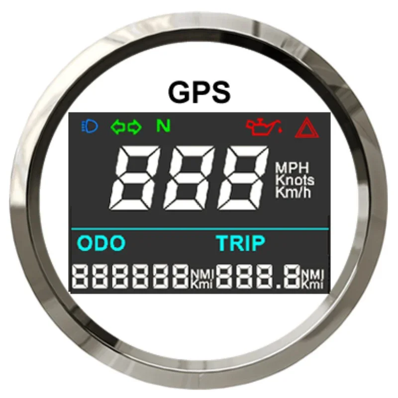 52mm Digital GPS Speedometer LCD Speed Gauge Odometer Adjustable Mileage Trip Counter For Auto Motorcycle Boat 12V 24V