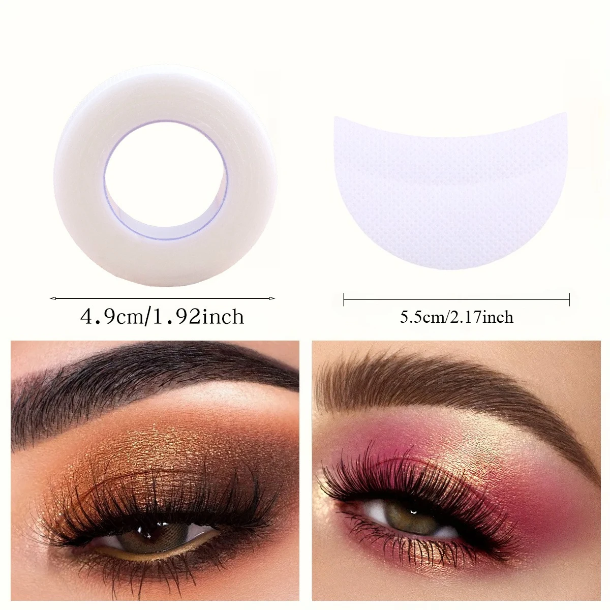 52pcs Set of White Eyeshadow Makeup Auxiliary Tape, Eyeshadow Auxiliary Stickers, Eyelash Extension Isolation Pads