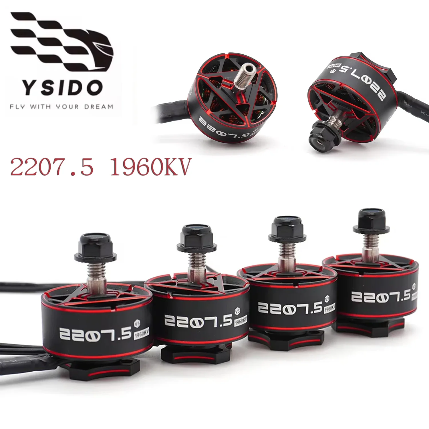 SkyDEl4PCS YSIDO 2207.5 1960KV Brushless Motor 6S For 5inch Propeller Flower Fly Traversing Quadcopter FPV Freestyle RC Pa