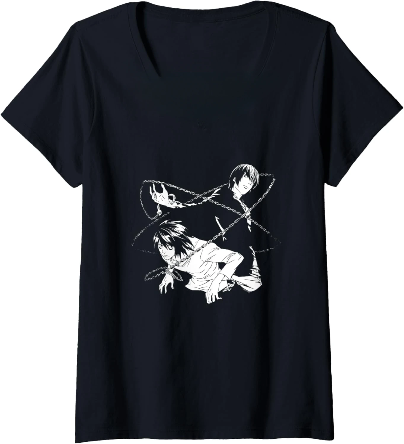 

Death Note Light and L Chains T-Shirt