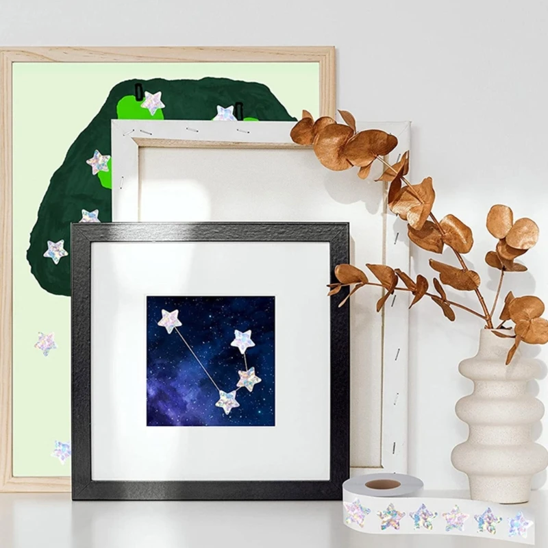 500Pcs Star Shaped Sticker Sparkling Five Pointed Star Sticker for Scrapbooking Journal Planner Photo Album Package image 4