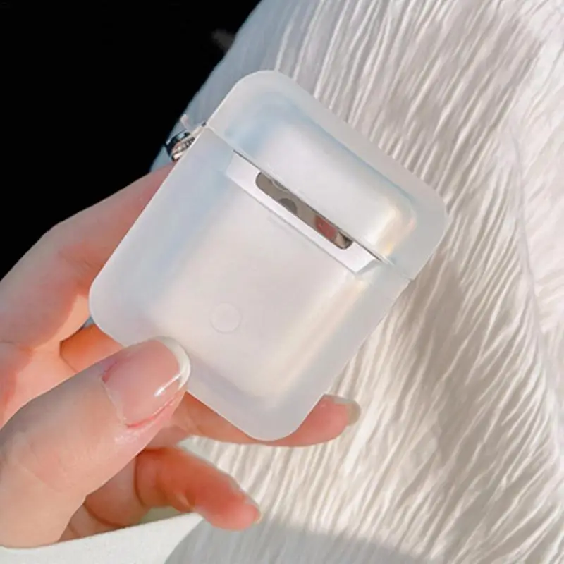 Kotak Earpiece Transparan Lucu untuk Airpod 1/2/Pro dengan Gesper untuk Airpods Earphone Kotak Pelindung Casing Penutup