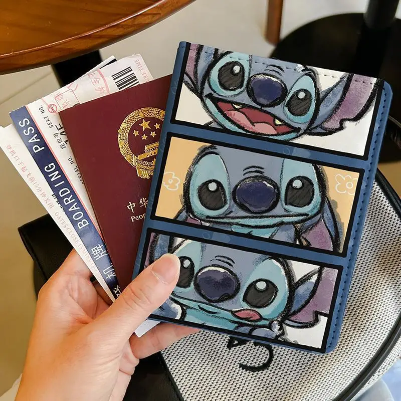 Stitch moda passaporte titular saco de documentos caso protetor multi-funcional titular do cartão presentes para aniversário dia das bruxas natal