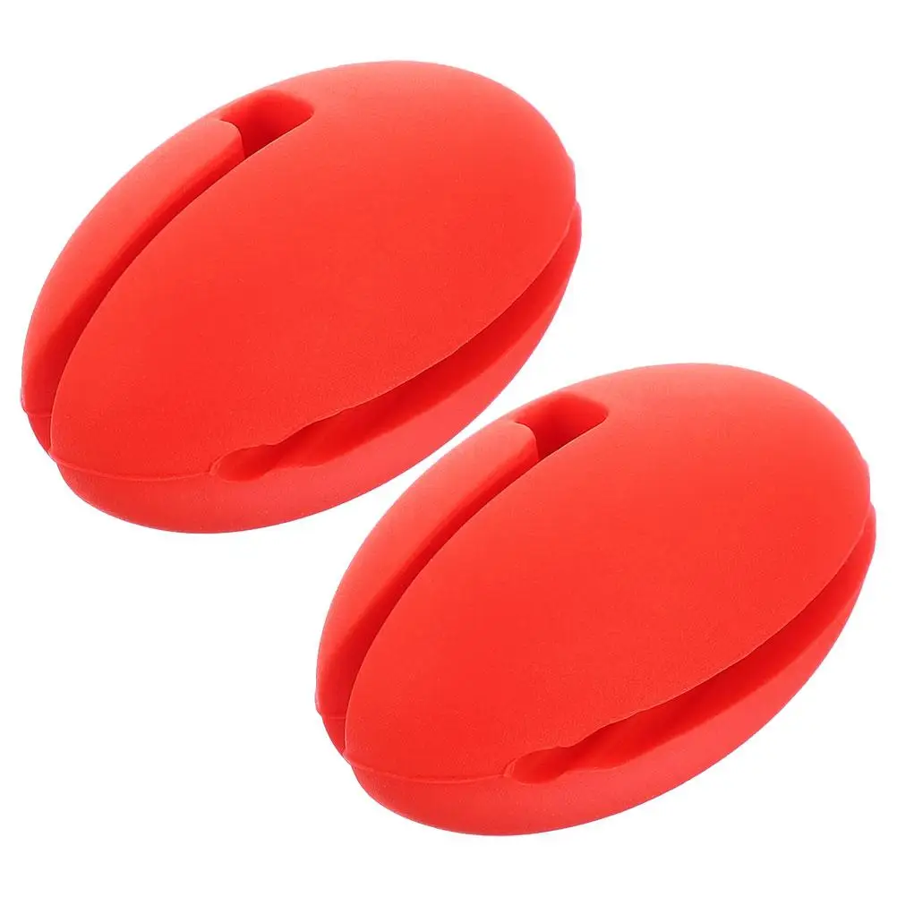 

2 Pcs Thermometer Clip Silicone Temperature Probe Pot Side Holder Red Heat Resistant Flexible Safe Clean Candy Cooking Utensils