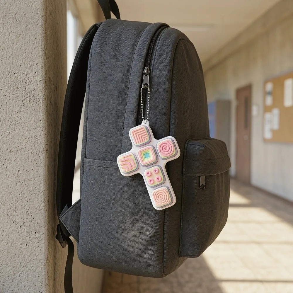 Cute 9 Keys Keys Button Keycap Push Button Portable Clicker Keychain Decompression Decompression Keychain Stress Relief