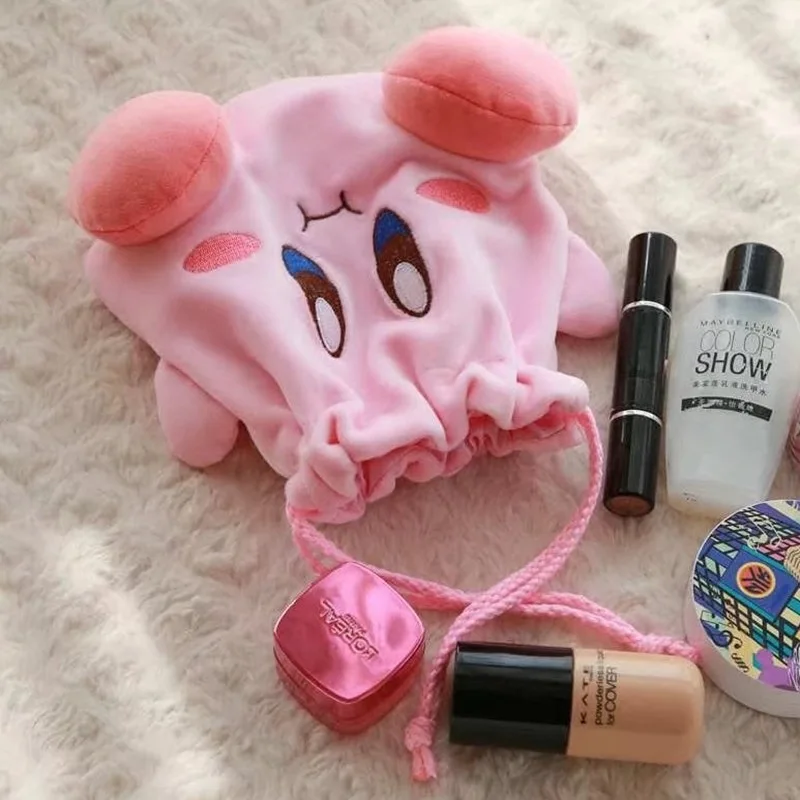 Kawaii Cartoon Anime Star Kirby Cosmetic Bag Cute Pink Portable Storage Bag Coin Purse Girland Child Holiday Gifts