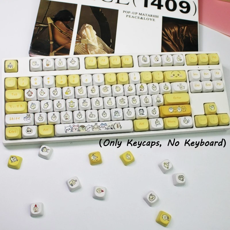 

Kawaii Usagi Theme Keycaps for Mechanical Keyboard Chiikawa Keycaps Set PC Accessories PBT Material MOA/CHERRY Height Keycap