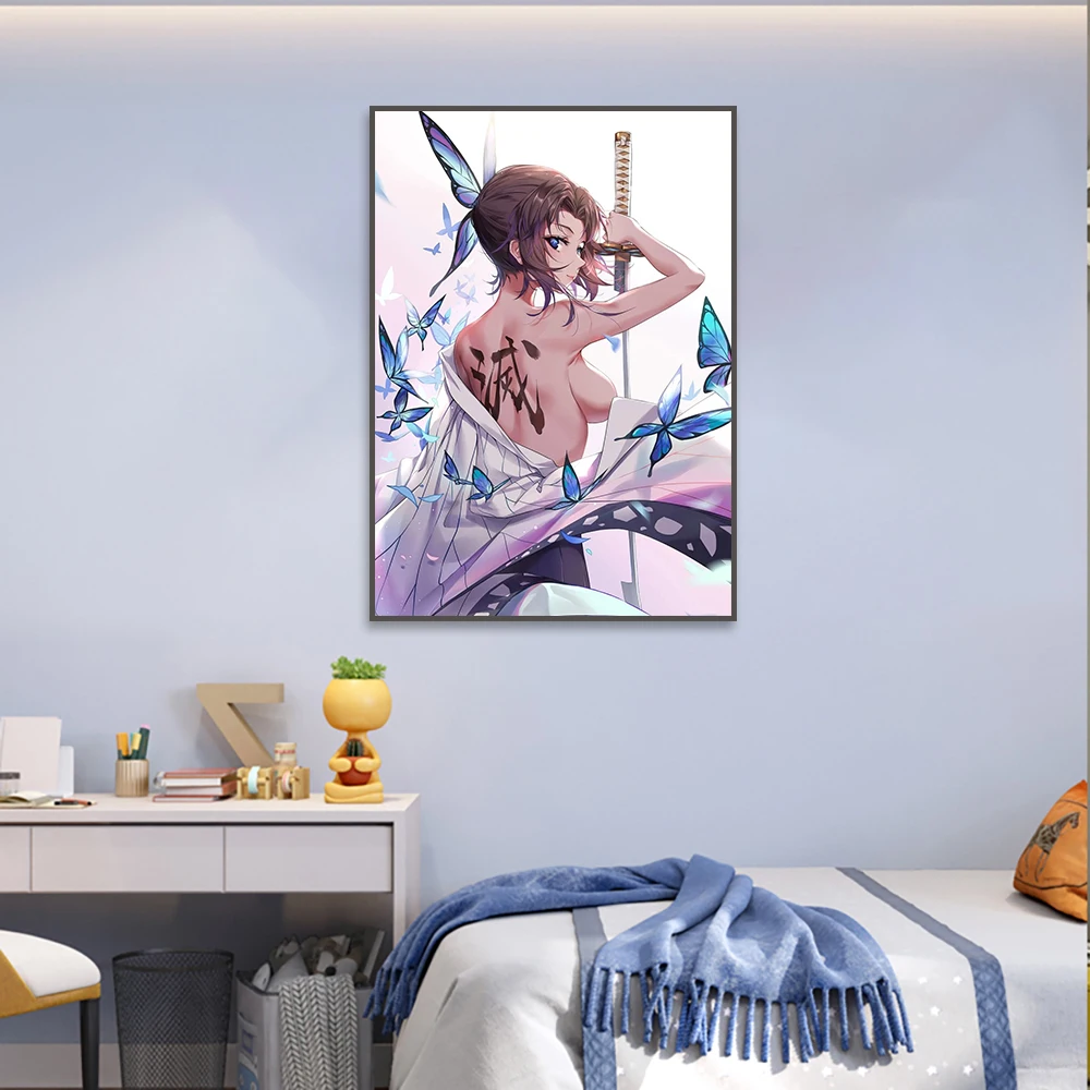 Demon Slayer Anime Poster Kochou Shinobu Canvas Painting Children's Room Wall Art Decoration Murals for Modern Home Decor Gifts