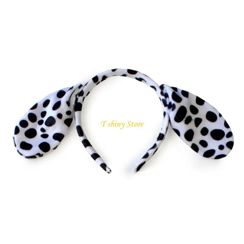 

N58F Animals Cosplay Costume Sets Kids Adult Large Dalmatian Spotty Dog Ears Hea