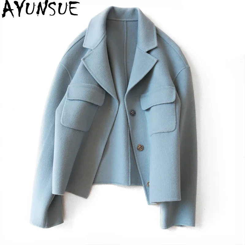 

AYUNSUE Short Women's Spring Jacket 2020 Casual Wool Coat Female Autumn Winter Jackets Women Cashmere Coats abrigo mujer 1621