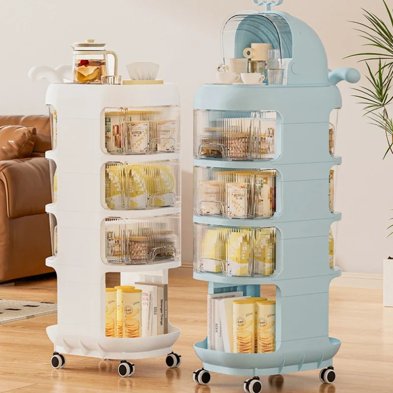 

Cartoon Cute Baby Product Storage Rack Multi-layer Wheeled Movable Snack Storage Rack Creative Multi-purpose Small Cart