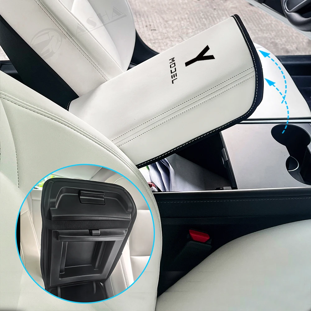 Car Armrest Box Cover for Tesla Model 3 Model Y 2017- 2019 2020 2021 2022 Central Control Armrest Decoration Model Y Accessories