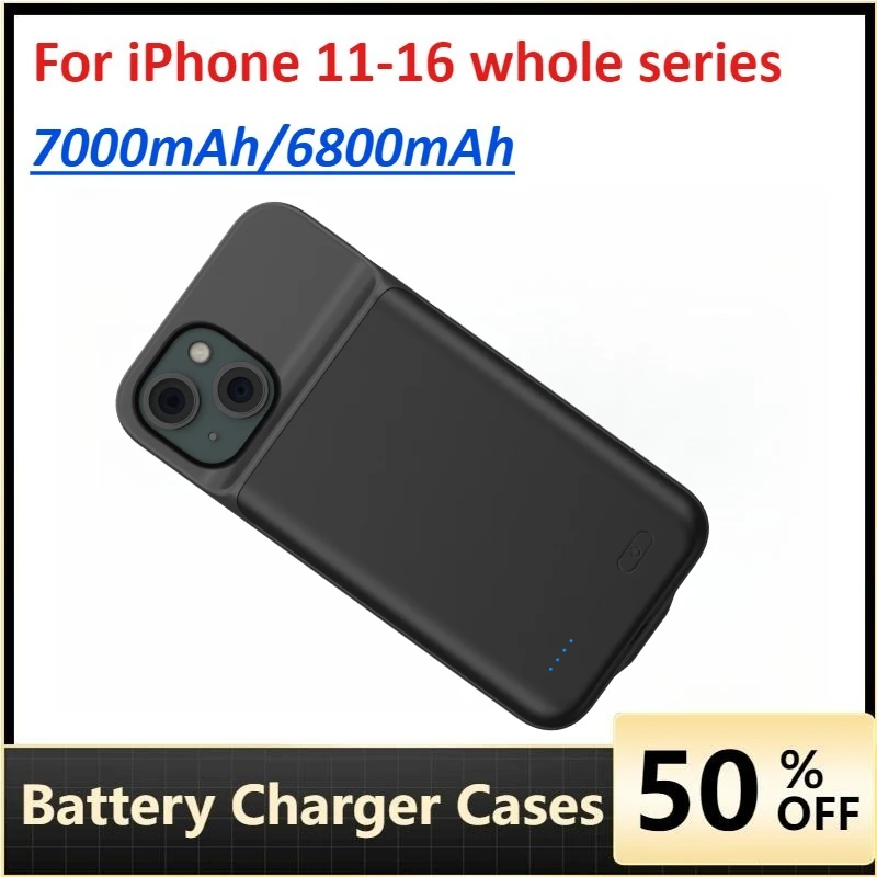 

Battery Charger Case For iPhone 13 Pro Max 13 Mini Charging Case For iPhone 11-16 whole series Portable Power Bank Charger Cover