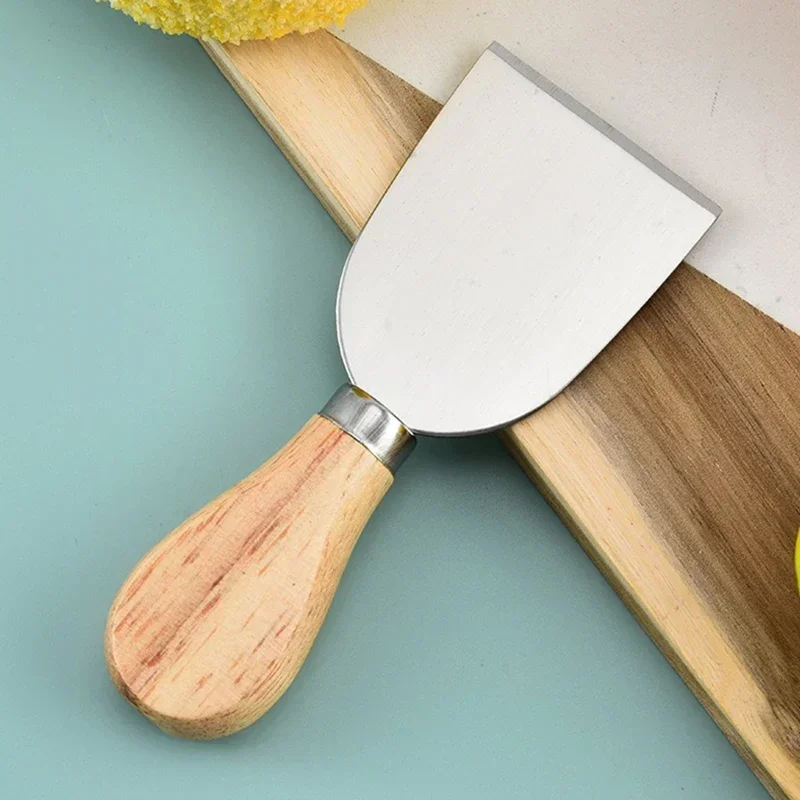 4Pcs Stainless Steel Cheese Knives Set Cheese Cutlery Butter Slicer Cutter Wood Handle Cream Bread Splitter Butter Knife Spatula