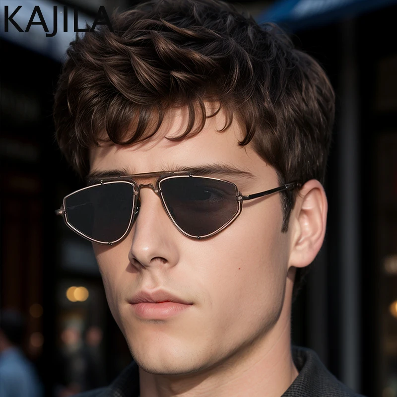 Gothic Steampunk Square Sunglasses Men 2025 Luxury Brand Futuristic Punk Eyewear Metal Frame Sun Glasses Shades UV400 Protection