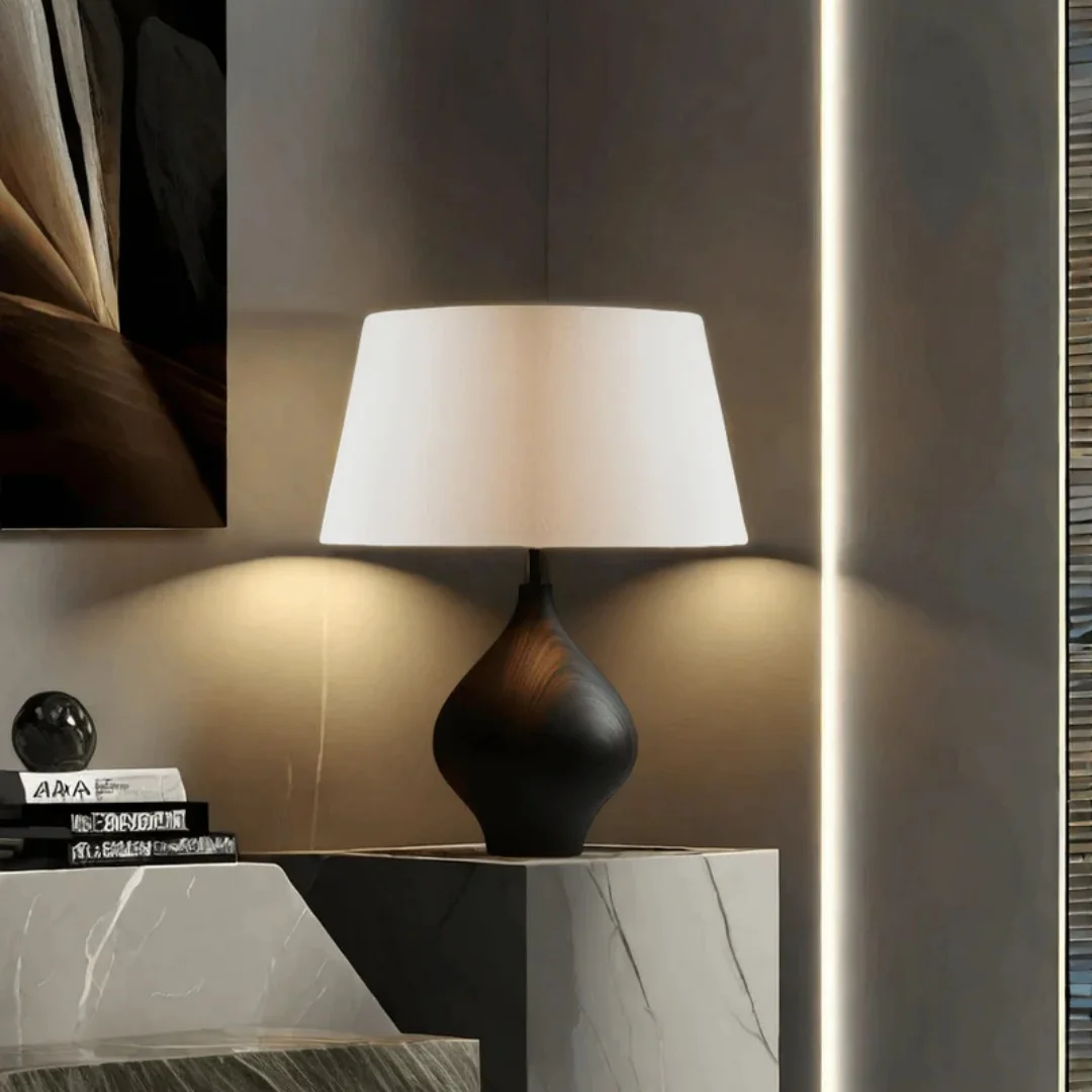 Arc-shaped Hand-carved Engraved Dark Wood Grain Wall-Mounted For Minimalist And Serene Style Apartment Decoration