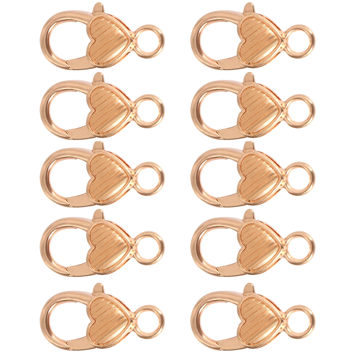 

10pcs Heart-Shaped Lobster Clasp Silver Alloy Jewelry Accessories for DIY Bracelets Necklaces Bags Straps Luggage Clasps Classic