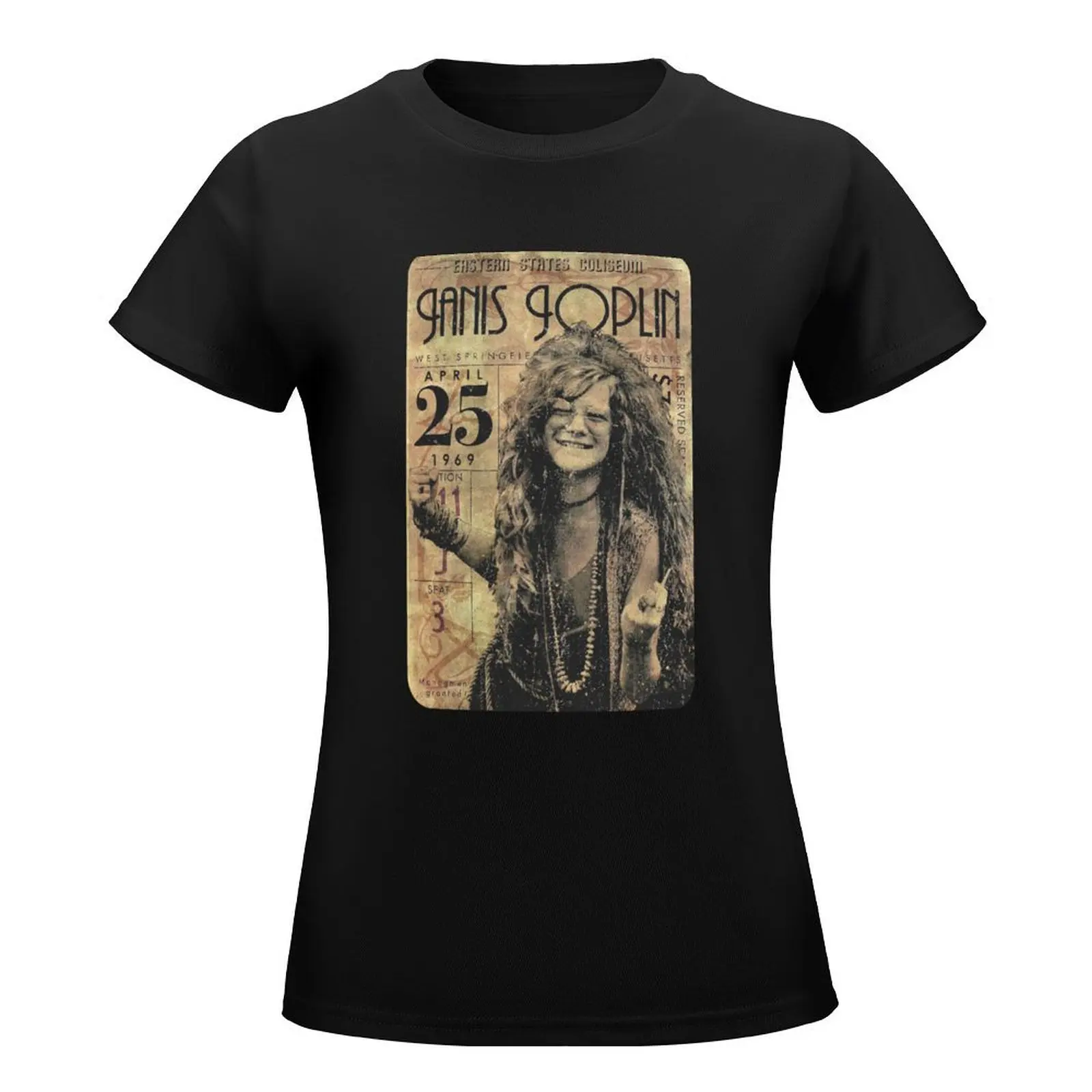 Janis Joplin Concert Ticket. T-Shirt kawaii clothes heavyweights luxury designer clothing Women