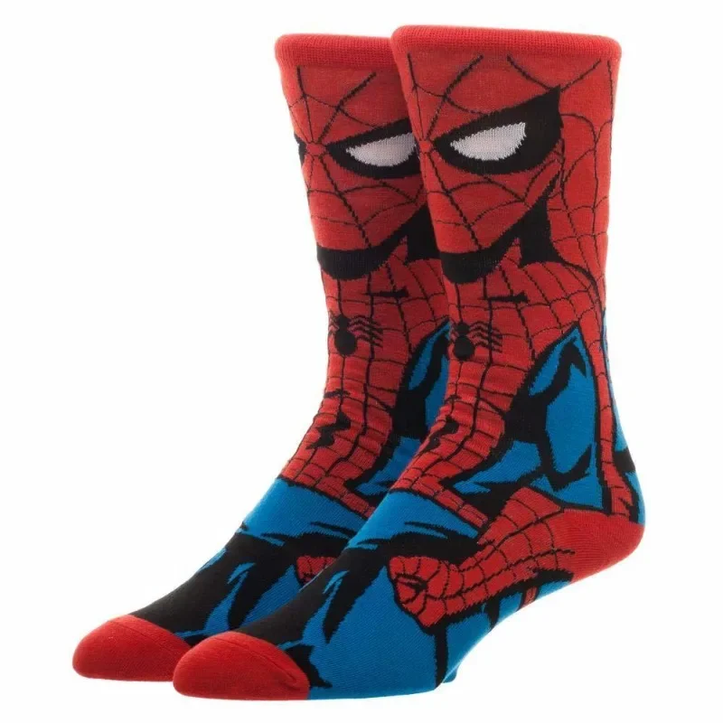 Superhero Marvel Avengers Spider-Man Deadpool Iron Man Pure Cotton Long Soft and Comfortable Street Skateboard Basketball Socks