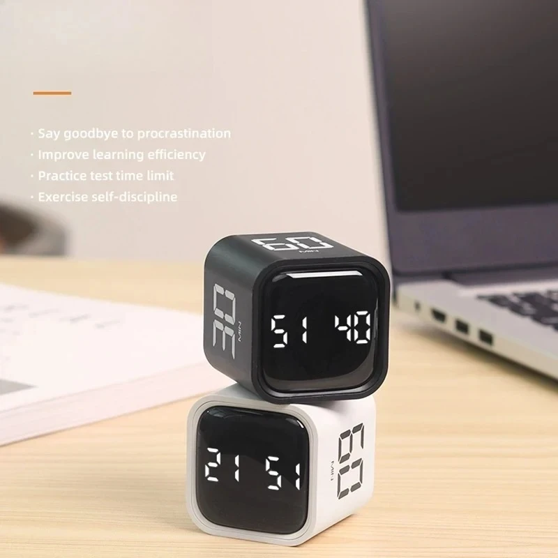 Xiaomi Youpin Timer LED Display Cube Timer Gravity Sensor Flipping Preset Time Dual Modes Countdown Cooking Digital Timer Home