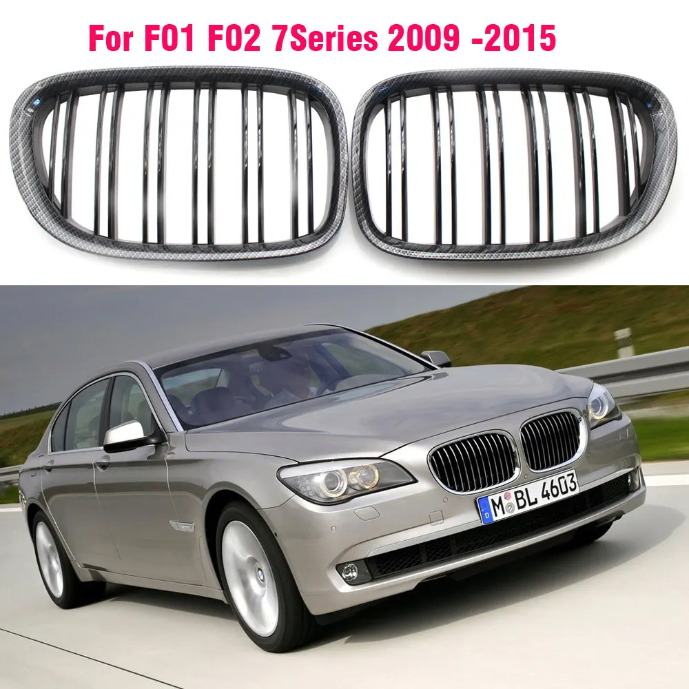 

Front Kidney Grille Grills Carbon Fiber For BMW F01 F02 7 Series 2009 2010 2011 2012 2013 2014 2015