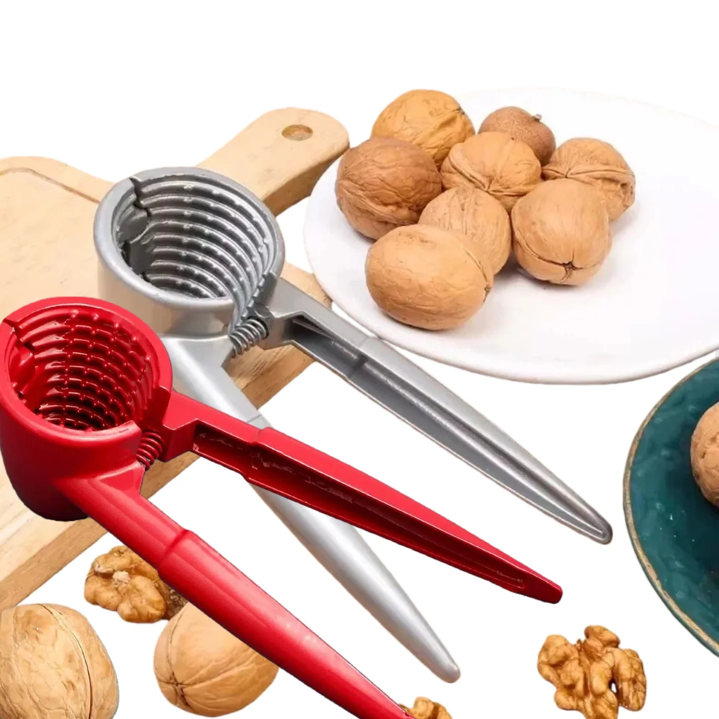 

Kitchen tools nutcracker Silvery And Red Metal Walnut Clip Household Aluminum alloy Nutcracker gadgets Shelling Tool for Walnuts