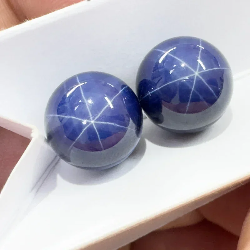 Corindo luz das estrelas pedra redonda bola forma corte suave cabochão pedras preciosas grânulo para diy jóias fazendo material