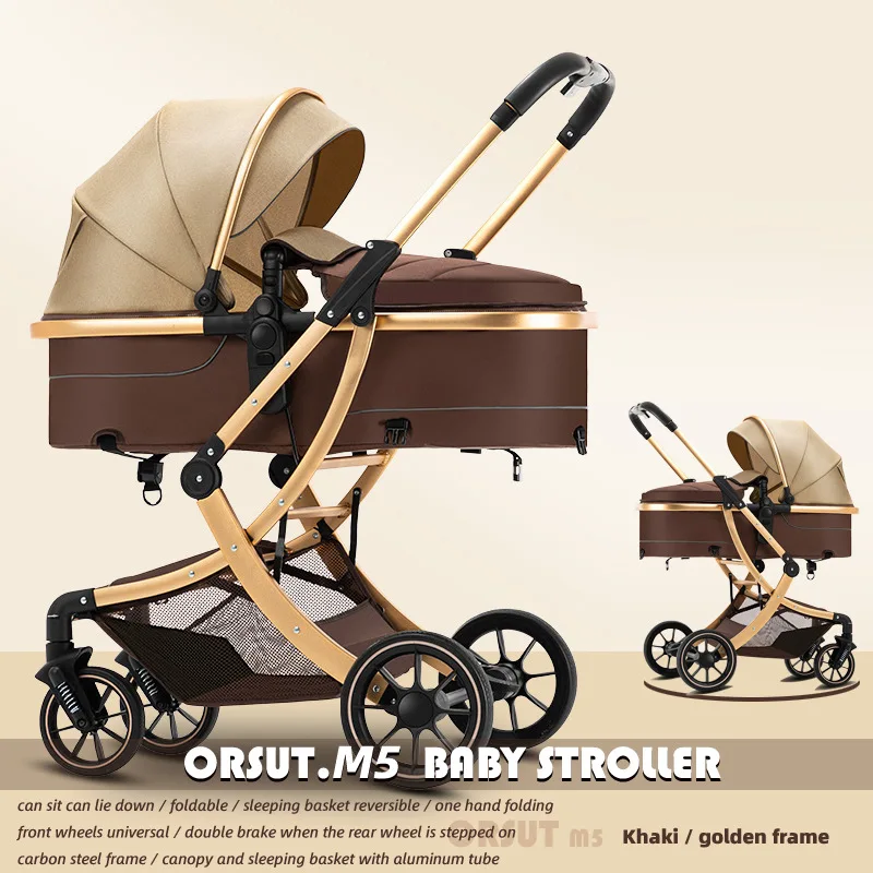 Shock Absorption Baby Stroller Two-way High Landscape Can Sit or Lie Down Lightweight and Easy To Carry Newborn Baby Stroller