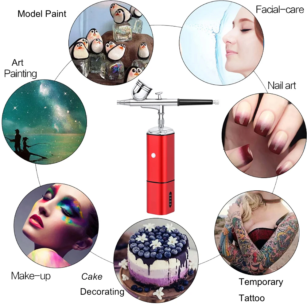 Portable Personal Cordless Mini Noiseless Airbrush Compressor High Power Super Works Quiet Type C Pneumatic Tool