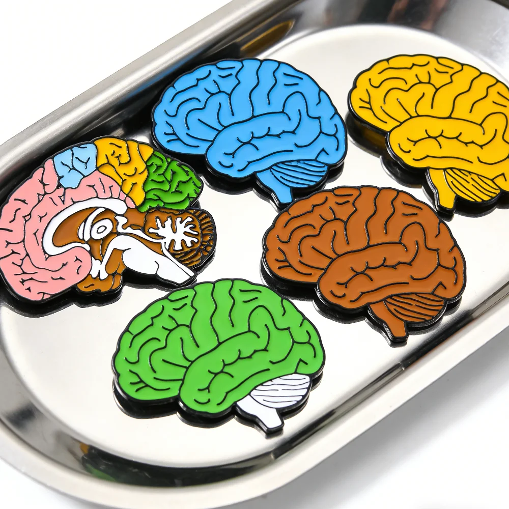 DCARZZ Colorful Enamel Brain Pin Medical Anatomy Brain Jewelry Lapel Badges Brooch Gifts for Doctor Nurse Medicine Staff