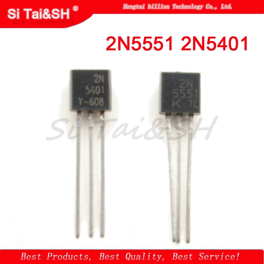 50pcs/lot Transistor DIP 2N5551 2N5401 5551 5401 TO-92 (25PCS* 2N5401+25PCS* 2N5551 )