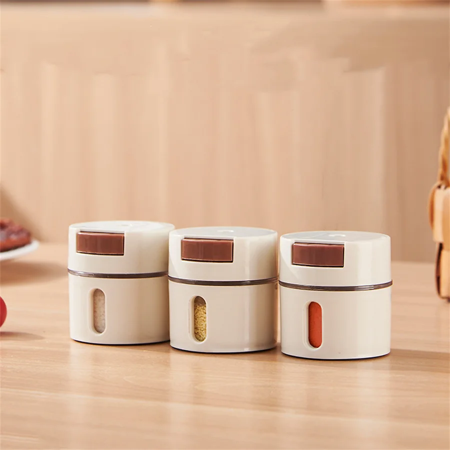 Wall Mounted Magnetic Spice Jar Set Stainless Steel Salt Controlled Seasoning Bottle Spice Storage Container Seasoning Supplies