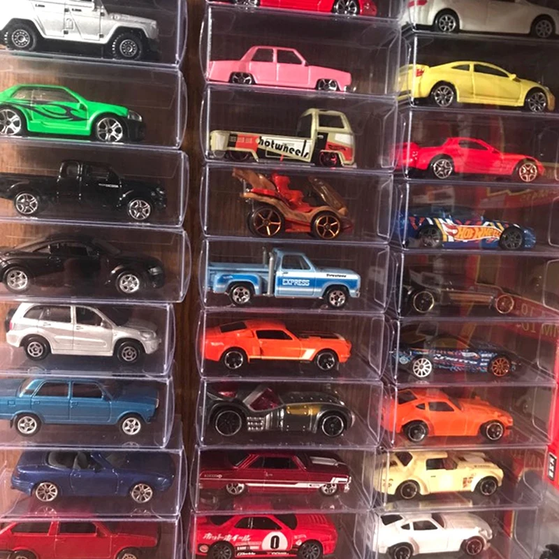 2/5Pcs 1:64 Car Model Display Box Holder Transparent Protective Case Box PVC Dust Cover Storage Holder 30x40x82mm/41x43x82mm