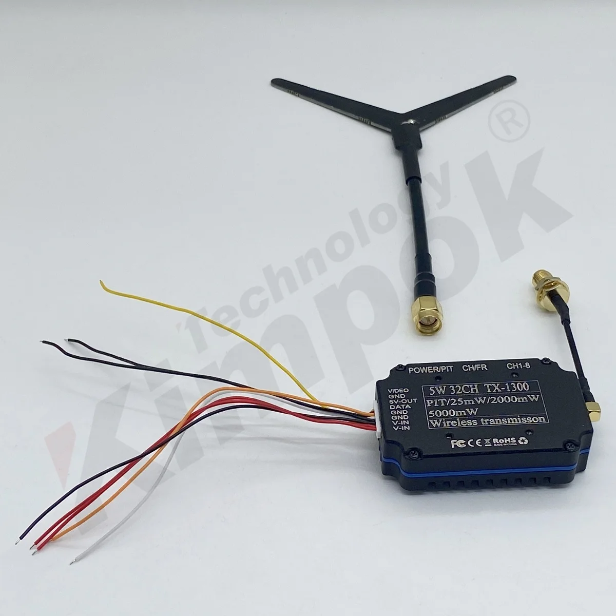 5W High-Power 1.3GHz 32CH 24.5g Ultra-Light FPV Transmitter for High-Speed Drone Racing - Long-Range, Low-Latency Image Transmis