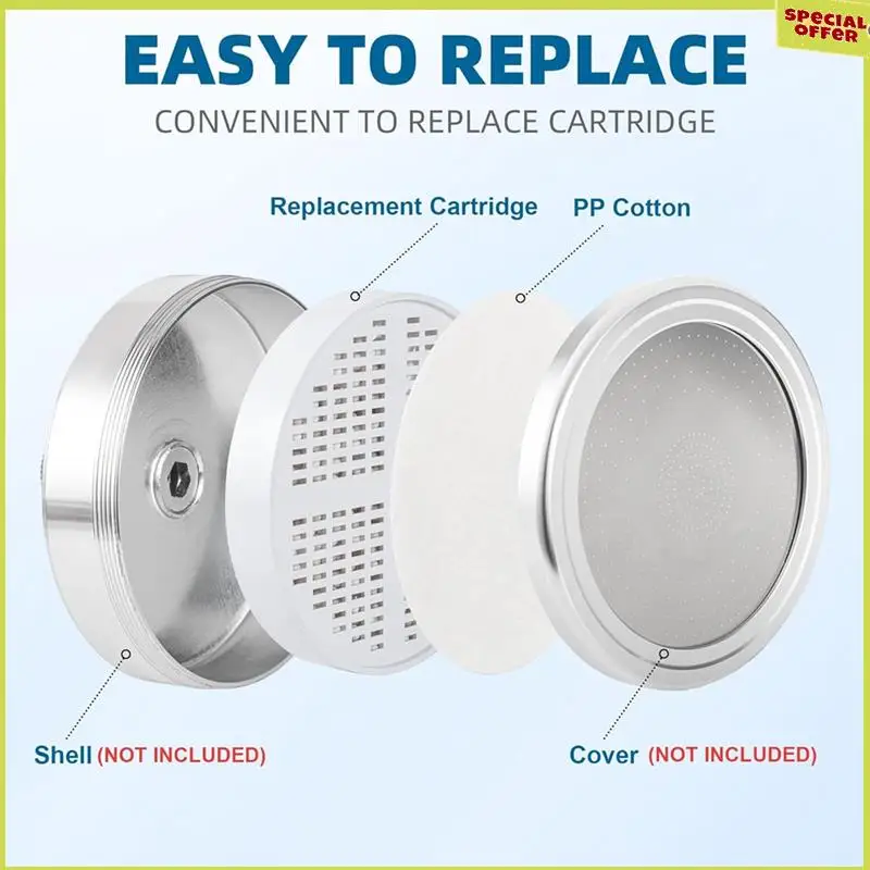 A34R 2 ชิ้นวิตามิน Infused หัวฝักบัวกรอง C + E + A กรองเปลี่ยนตลับหมึกสําหรับ Healthier ผิว