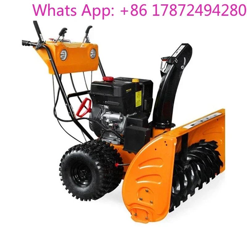 

13 horsepower snow blower 420cc manual fuel road snow removal machine Road dual tire snow thrower